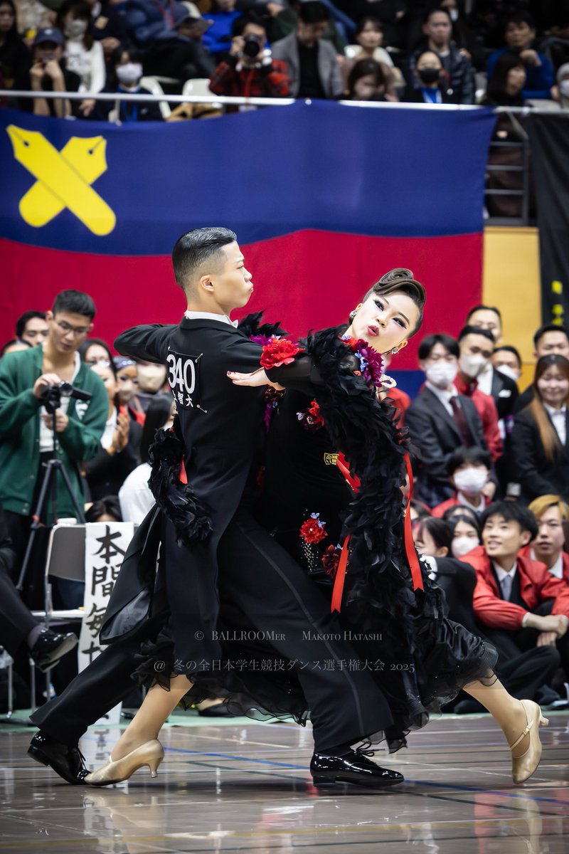 ballroomer_'s tweet photo. 全日本学生競技ダンス選手権
#冬全2025
Tangoの部　優勝

上智大学

外園・田中組 https://t.co/VM9vccCbKD