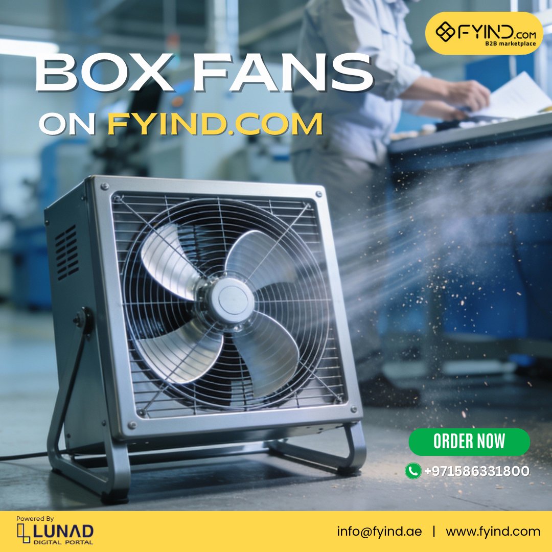 FYIND_COM's tweet image. Need quick and efficient airflow?

Shop box fans from verified suppliers on FYIND that are ideal for cooling, ventilation and workspaces! Order now - fyind.com/uae/en/home-ap…

.

#BoxFans #CoolingSolutions #Ventilation #IndustrialSupplies #Fyind #B2BMarketplace
