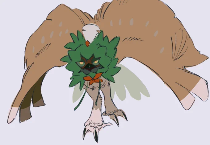 昨日の絵は特有の可愛威嚇ポーズを描いたつもりだったんだ ジュナは腕の骨格が鳥より人に寄ってる(アーチャーらしくて格好良い)から翼っぽさを出すのが難しいんだ