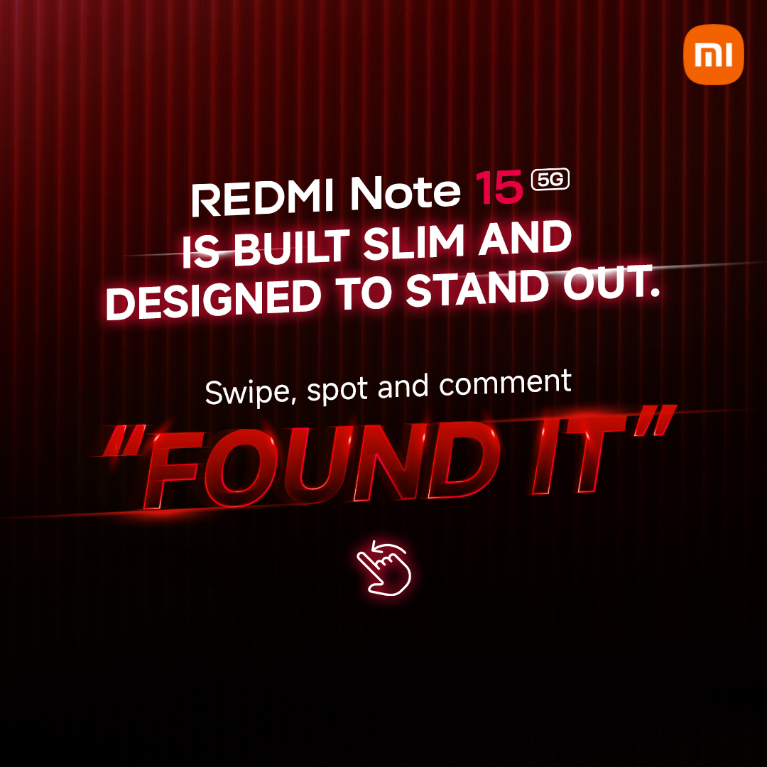 RedmiIndia's tweet image. It’s built to stand out, but today, it’s hiding in style.

Find the #REDMINote15 5G, comment “Found It” and share this post.

One lucky winner gets a #REDMIWatchMove.
#108MasterPixel #FasterStrongerSimplyBetter