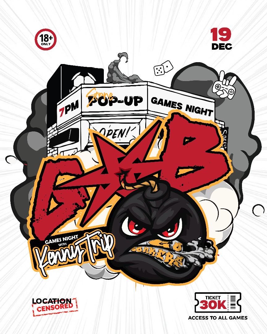 Having the craziest pop up/games night on the 19th in couple days, pull up have fun.