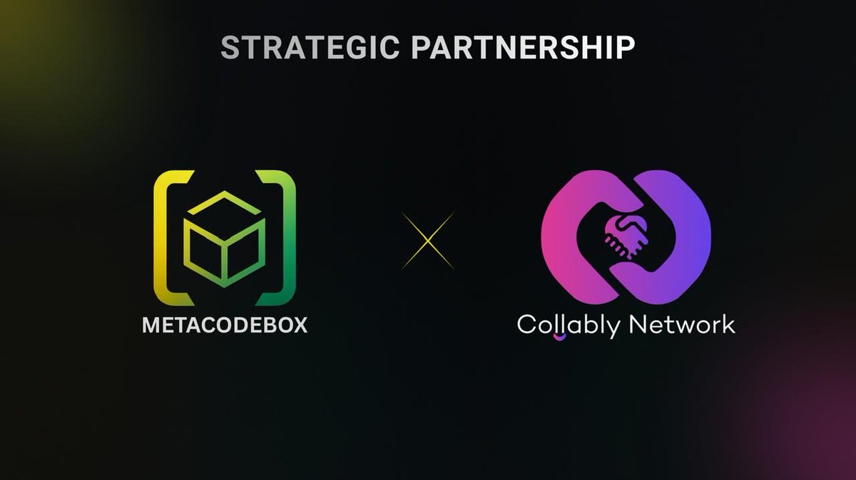 metacodebox's tweet image. Partnership Announcement 

We’re excited to announce a strategic partnership between @metacodebox and @CollablyNetwork 🤝

Through this collaboration:

  • Metacodebox will lead strong technical development and execution for upcoming Web3 projects.
  • Collably Network will…