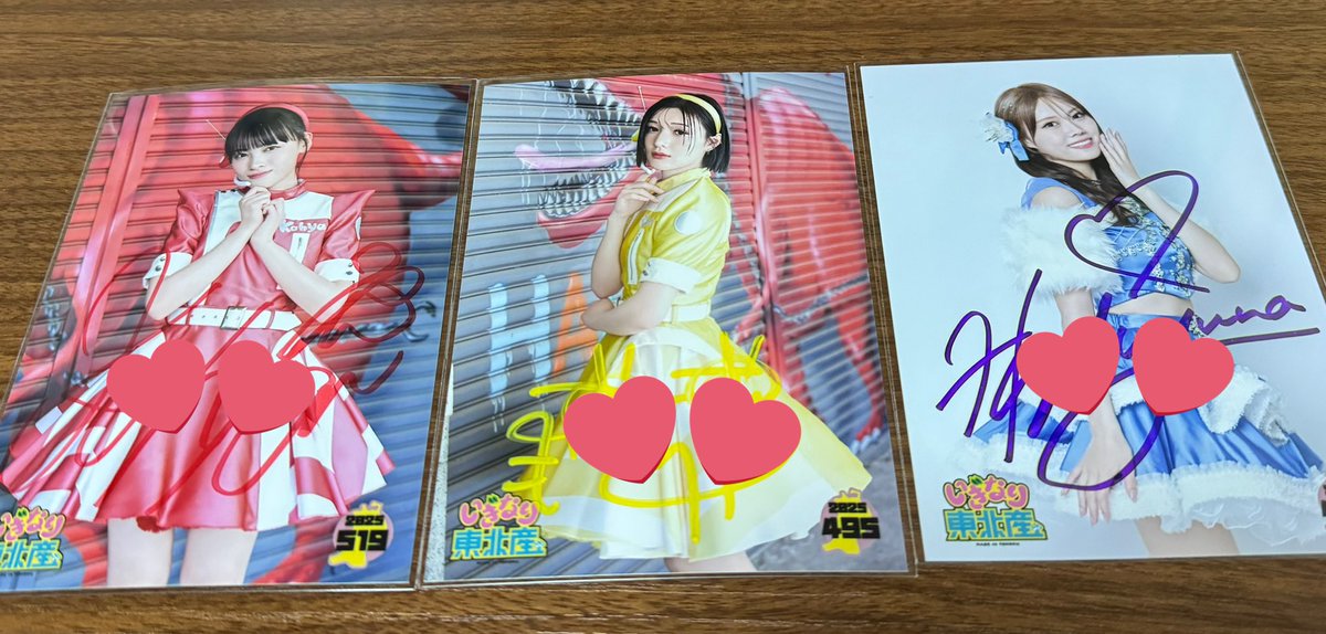 いぎなり東北産 生写真 サイン 交換 【譲】伊達花彩、安杜羽加、葉月結