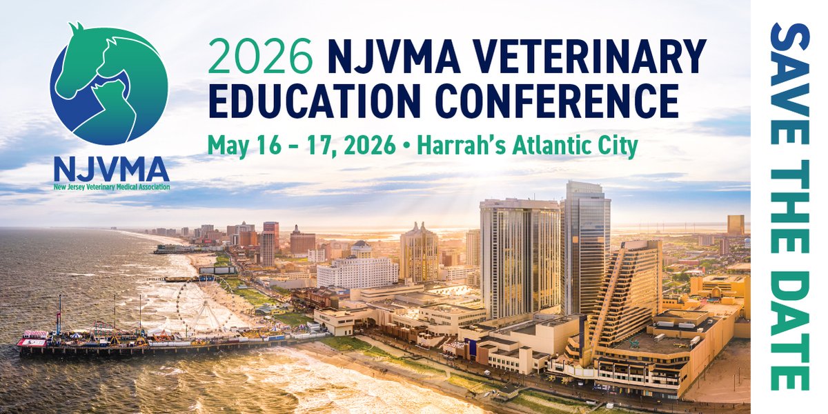NJVMA's tweet photo. Built for the Whole Veterinary Team 
Join #NJVMA’s Veterinary Education Conference
May 16–17, 2026

Top 5 Reasons to Attend:
1️⃣ Sessions for the whole team
2️⃣ Expert speakers
3️⃣ CE that builds culture
4️⃣ Vibrant Exhibit Hall
5️⃣ Renew your passion

https://t.co/zGHDARBCsH https://t.co/NnweQy2L9R