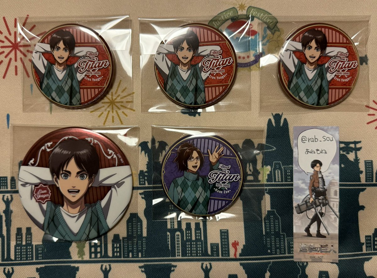 進撃の巨人 プリンスホテルホテル IKEPRI CANVAS缶バッジ リヴァイ