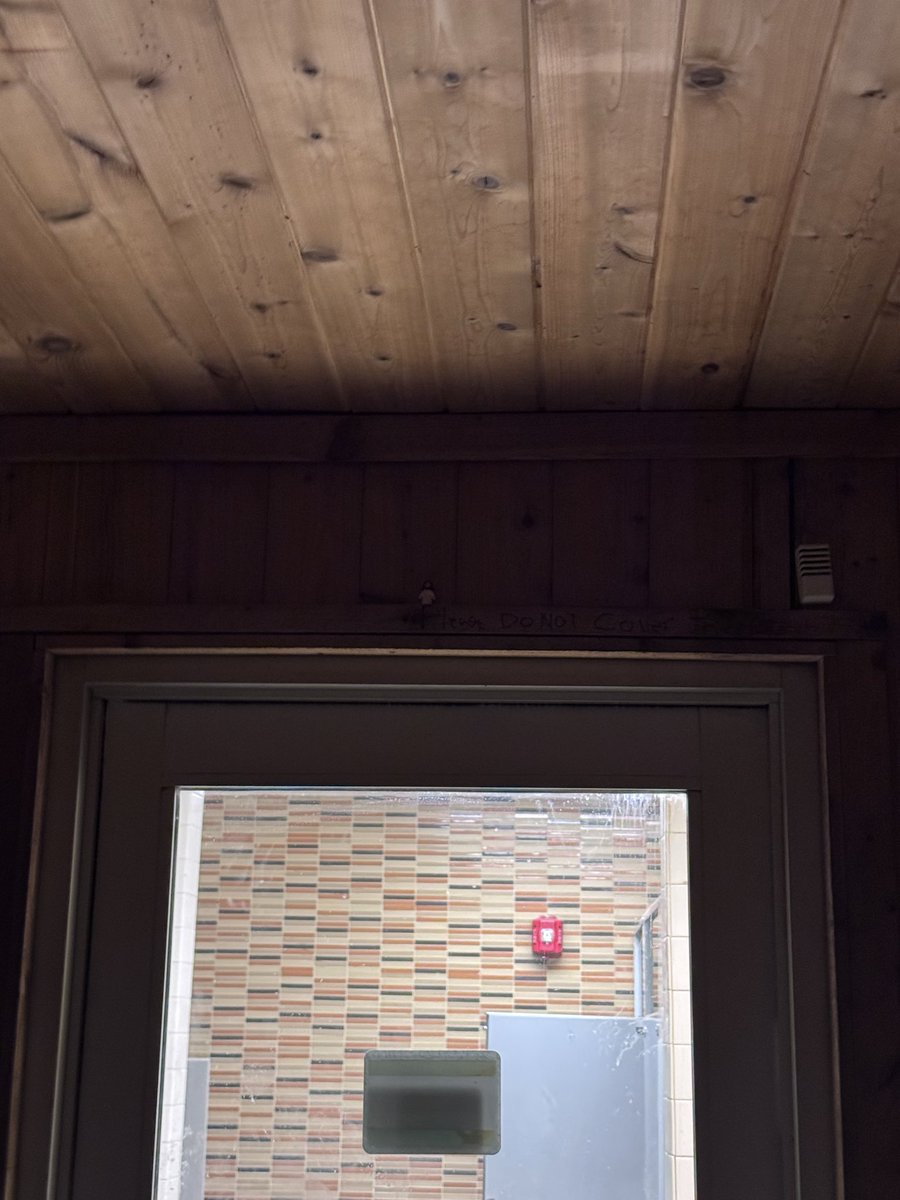 Someone left a little Jesus at my gym’s sauna !! That’s really cool !