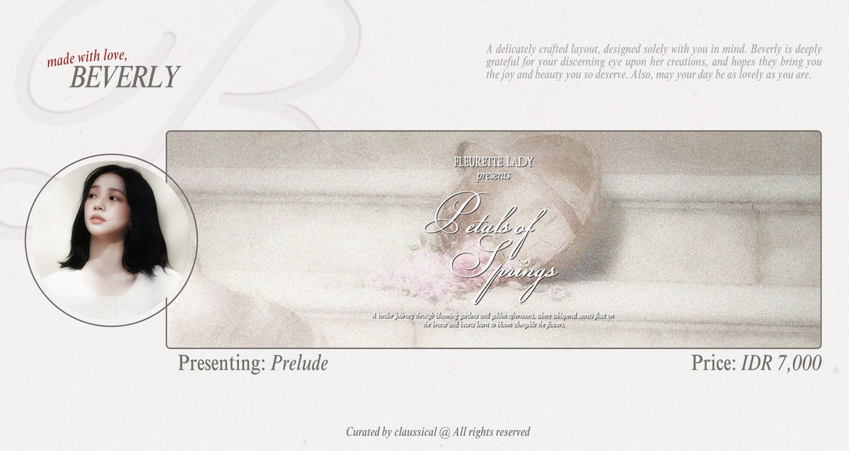 claussical's tweet image. Any interaction would be appreciated, thank you! 

Blessed evening loveliest, Prelude is back in stock with Miss Karina as the muse. Ready stock layout available to take! 💖 #zonauang