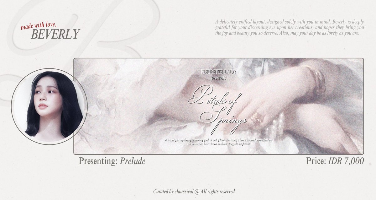 claussical's tweet image. Any interaction would be appreciated, thank you! 

Blessed evening loveliest, Prelude is back in stock with Miss Karina as the muse. Ready stock layout available to take! 💖 #zonauang