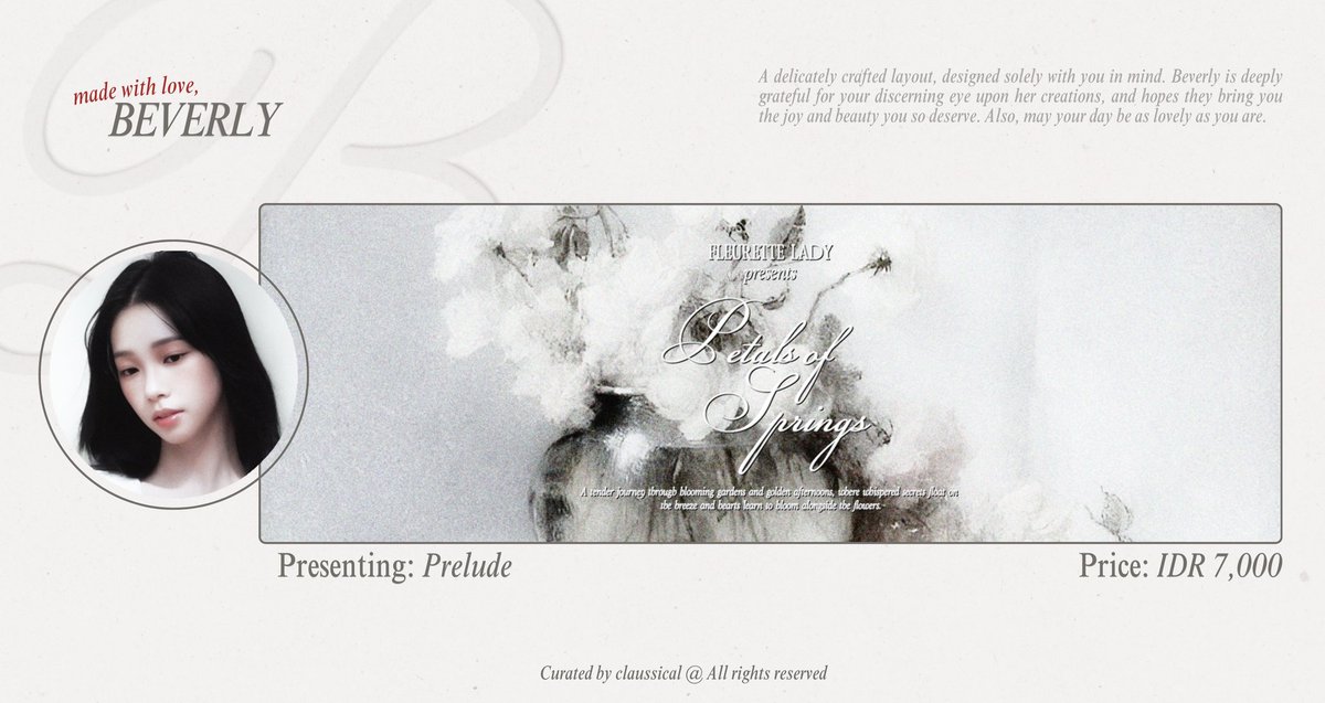 claussical's tweet image. Any interaction would be appreciated, thank you! 

Blessed evening loveliest, Prelude is back in stock with Miss Karina as the muse. Ready stock layout available to take! 💖 #zonauang