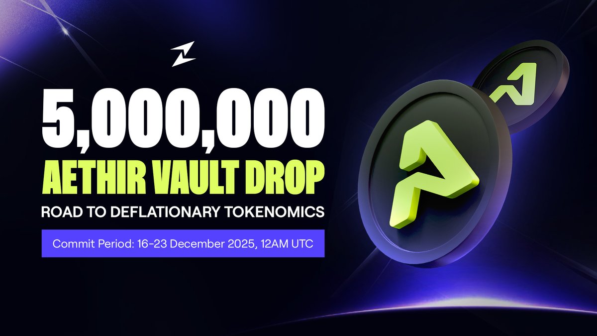 the legacy Vault is closing with our biggest event yet.

with a 5,000,000 <a href="/AethirCloud/">Aethir</a> $ATH allocation, this is the FINAL drop before our migration to a superior deflationary staking architecture.

⇢ vault.zentry.com

the new Era begins now.