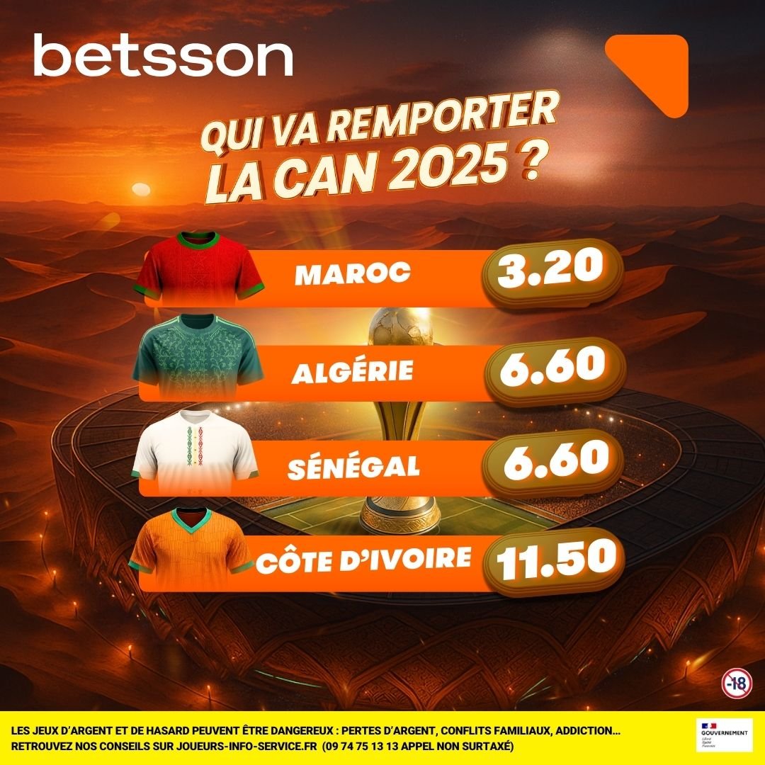BetssonFR's tweet photo. Mode CAN activé.
Du spectacle, du suspens et des matchs engagés ! Pour pimenter tout ça on rajoutera des betboost et des maillots à gagner pour vous l'équipe 😉
Hâte d'être dimanche et vous ?

#betboost #CAN2025 https://t.co/cXyWvN0bwb