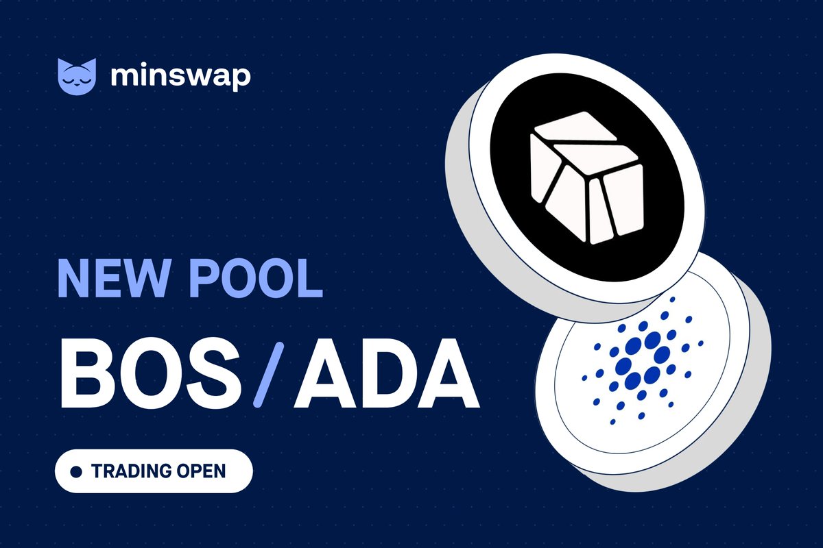 Welcome to Cardano Bitcoin OS 🎉 $BOS from @BTC_OS is now live trading on  Minswap. $BOS- $ADA pool linked below ↓