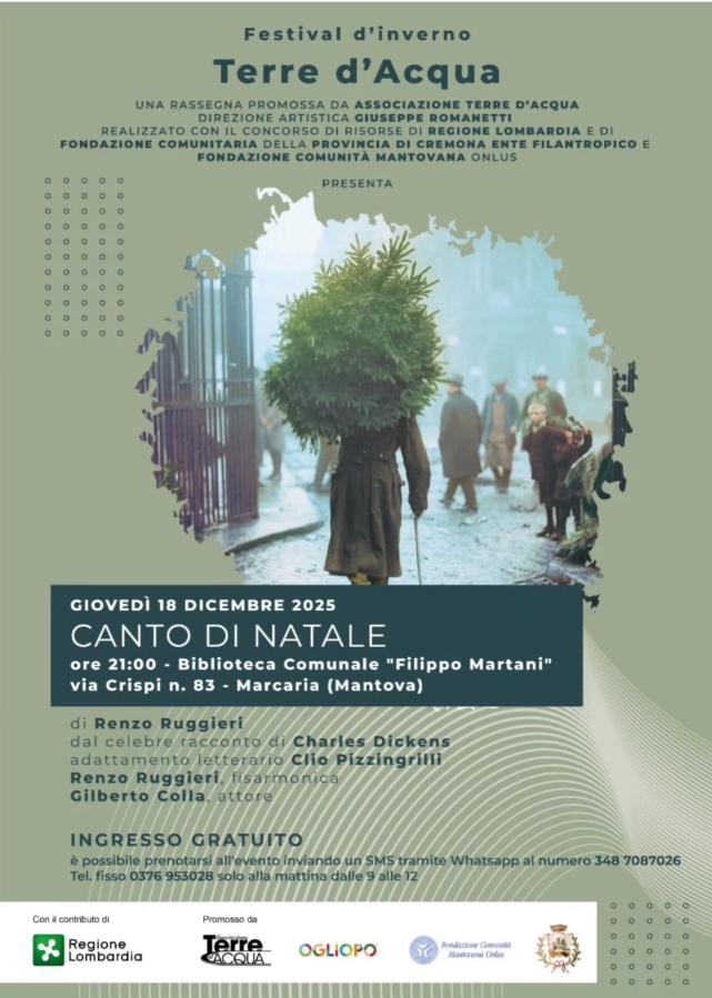_renzoruggieri's tweet photo. CANTO DI NATALE (Charles Dickens)
musiche Renzo Ruggieri
18 dicembre alle ore 21:00
biblioteca comunale "Filippo Martani"., Marcaria (MN)
Ingresso gratuito. Prenotazioni Whatsapp 348-7087026

cd:
https://t.co/TMxQTcqjBr https://t.co/wHwZzYdHdS