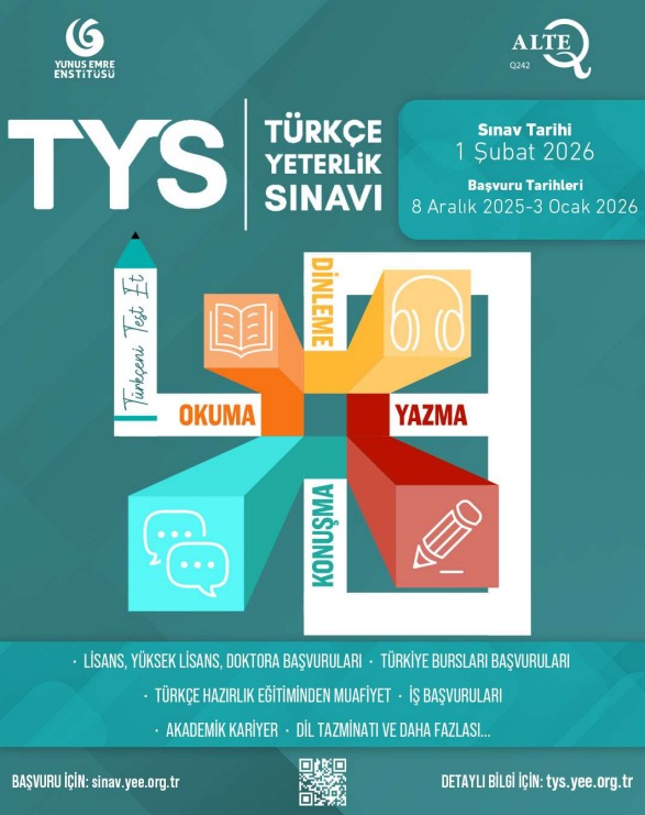 2026 Türkçe Yeterlik Sınavı (TYS) Başvuruları Başlıyor

Detaylı Bilgi İçin:
birimler.atauni.edu.tr/dis-iliskiler-…