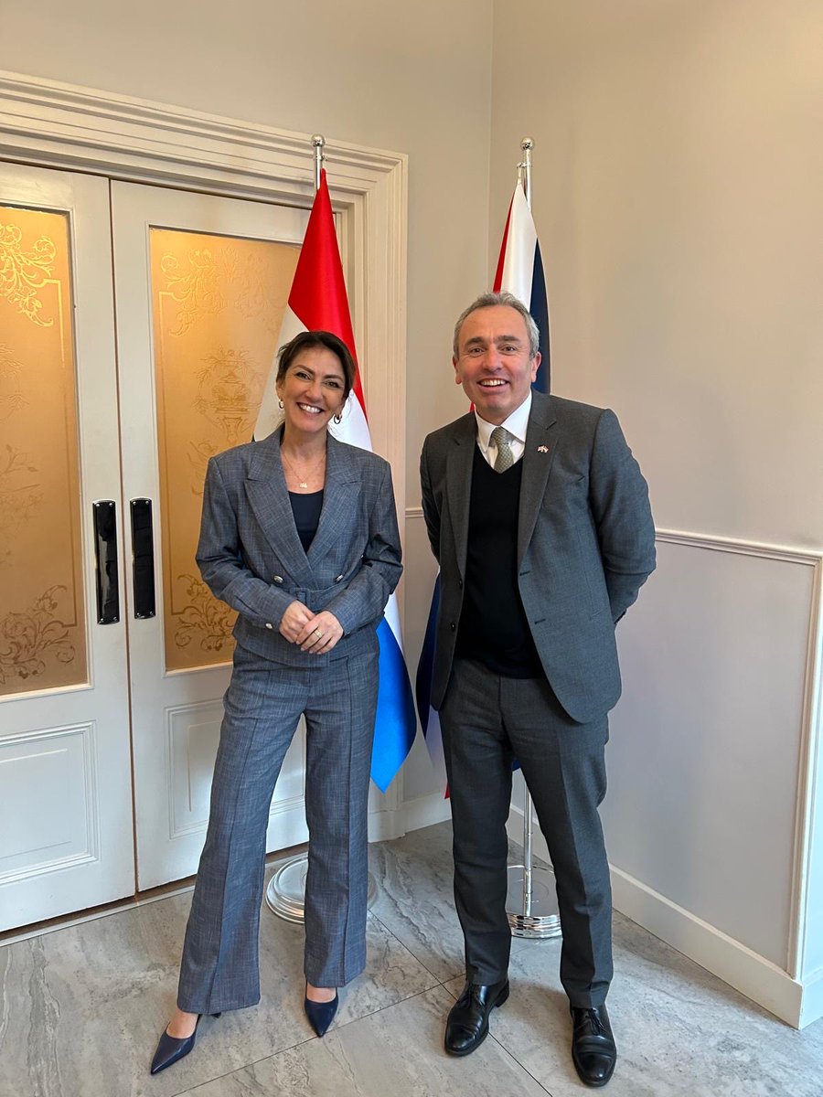 Excellent conversation with <a href="/DilanYesilgoz/">Dilan Yesilgöz - Zegerius</a> today.
 
🇬🇧 &amp; 🇳🇱 are already deeply linked, like-minded, and face similar challenges on migration. Our future security is co-dependent, and the success of our economies, whether in energy, innovation or trade, is bound together.