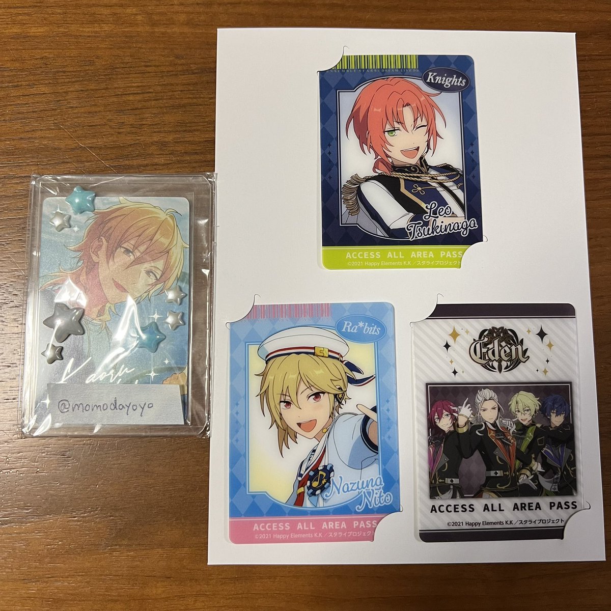 【交換】あんスタ スタライ DREAM LIVE くじ ローソン ドリームライブ

譲→D賞 レオ、なずな、Eden

求→D賞 零、薫>>>D賞渉

渉はなずなとのみ可能で、零か薫含む場合のみ。零、薫との2:2可能な方優先。
よろしくお願い致します。