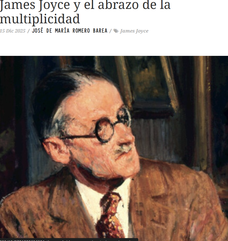 JdMRomeroBarea's tweet image. “Las #ficciones de #Joyce inculcan en el lector el abrazo de la multiplicidad” #CambridgeCompanion to #JamesJoyce @CambridgeUP #Gracias por su #interés en mi #reseña en @zendalibros querida @AidaBSanchez #gracias @clia_g @Vuelo7988 @ComprensLectora @HMeoro romerobarea.wordpress.com/2025/12/16/jam…