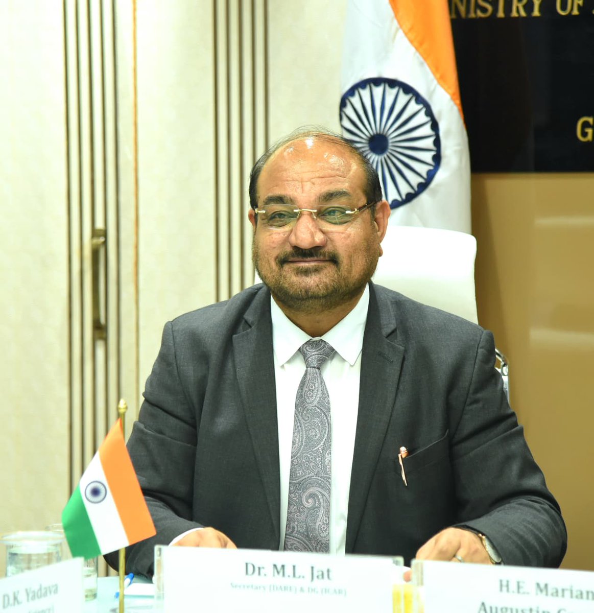 icarindia's tweet image. #ICAR &amp;amp; Argentina’s INTA signed a Work Plan (2025–27) to boost agri research, technology exchange &amp;amp; capacity building. Dr M L Jat and Argentina’s Ambassador exchanged the pact, marking a key milestone.
@ChouhanShivraj @PIB_India @AgriGoI