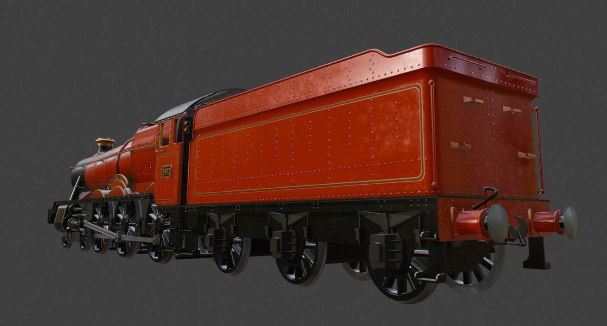 Simon83079's tweet image. Thrilled to reveal my Wizarding Express model. PBR Textured with Rivet detailing texture aswell! And all low poly. #blender3d #3dmodelling #RobloxDev