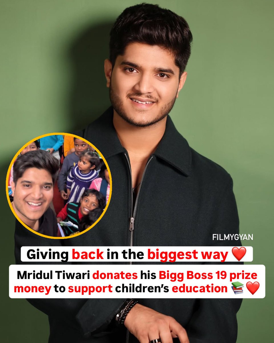 sameerrrr428's tweet photo. Mridul Tiwari said that "despite not getting the opportunity for formal education while growing up, he wanted to donat the amount he received from #BiggBoss19 and will continue to promote education among children."

HUGE RESPECT FOR @THEMRIDUL7 

#ElvishYadav #MridulTiwari https://t.co/LJszZBMDAp