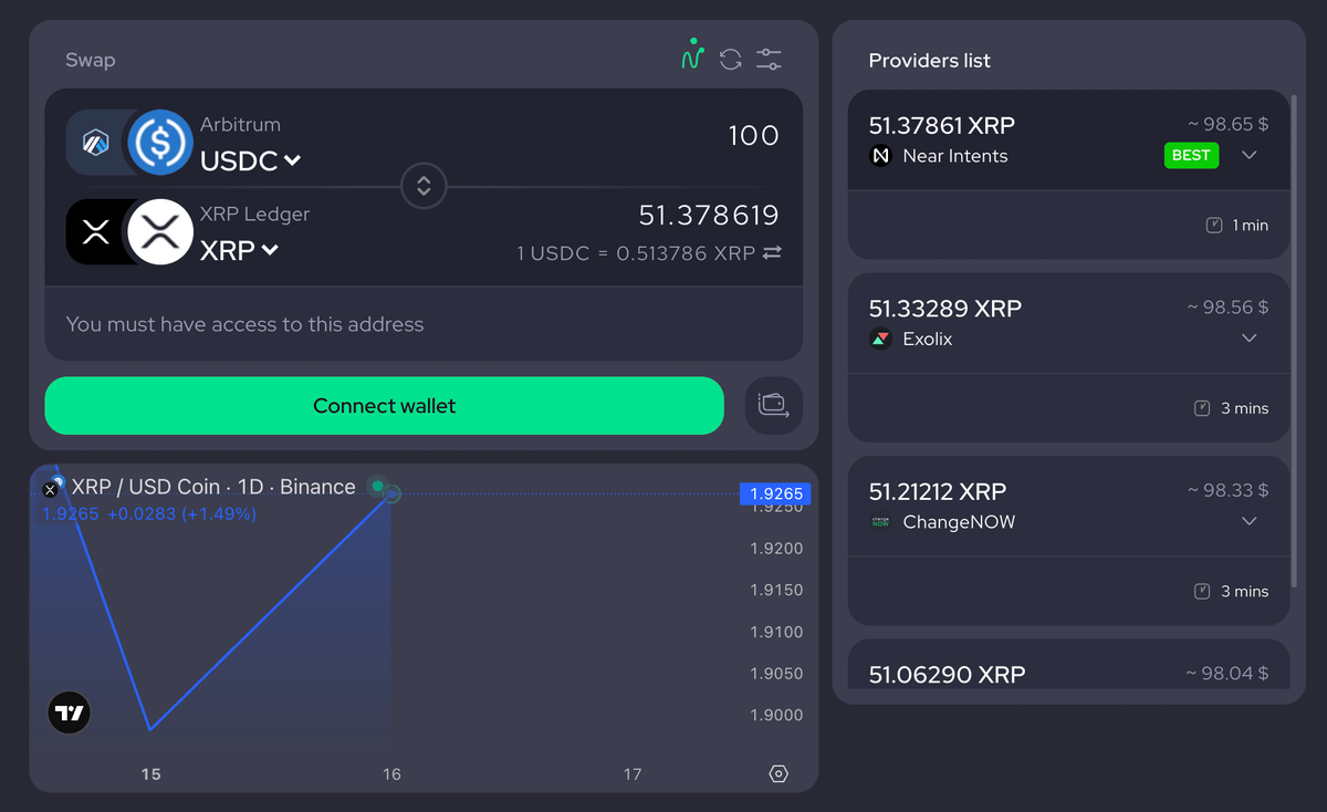 Which exchange should I use for @Ripple swaps?” Wish we earned 1 $XRP every  time we hear that! With Rubic, you get 4 top providers to choose from:  @near_intents, @exolix_com, @ChangeNOW_io, @Changelly_team