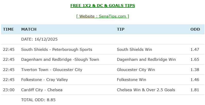 SenaTipscom's tweet image. Free Betting Tips ( Odd: 8.85 )🤙

➡️VIP Slip @ 2.34 Odd ; 

All the best🙏🏼