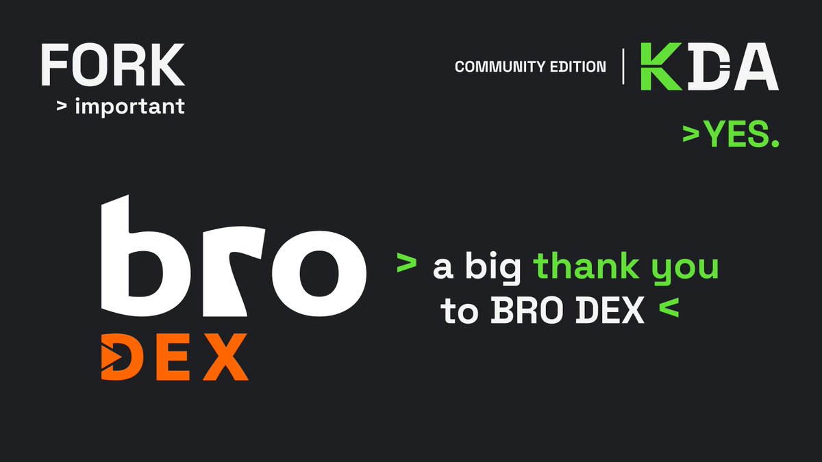 🔥 Thank you <a href="/thebrothersdao/">The Brothers DAO</a> for supporting the fork and #BroDEX — Kadena's first order book #DEX!

Trade with precision in the #Kadena ecosystem.

⚡️ Advanced order types

📊 Live order book analytics

🔐 100% non-custodial

🚀 Start trading: dex.bro.pink

$KDA #DeFI