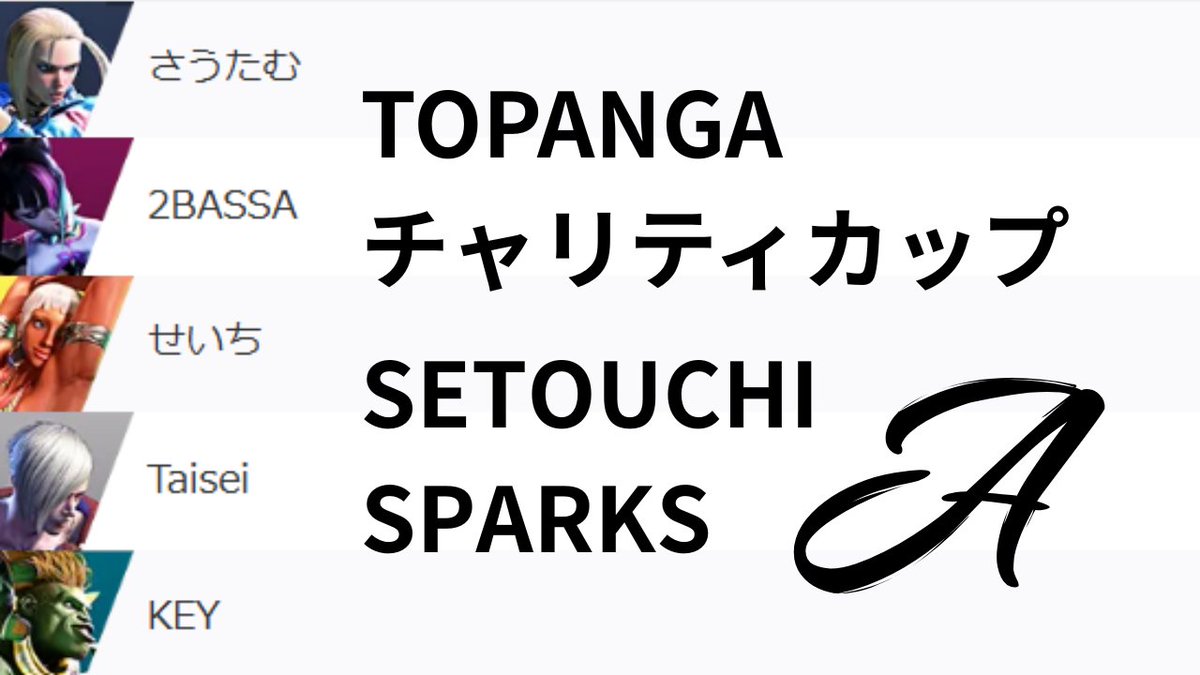 SETOUCHI_SPARKS's tweet image. トパチャリ配信について
トパチャリの様子はAチームをSETOUCHI SPARKS
Twitchチャンネル、BチームをYouTubeチャンネルで配信いたします。どちらも実力者のそろったチームですので、是非見に来てください！

SPARKS Twitch Aチーム
twitch.tv/setouchi_sparks

SPARKS YouTube Bチーム…
