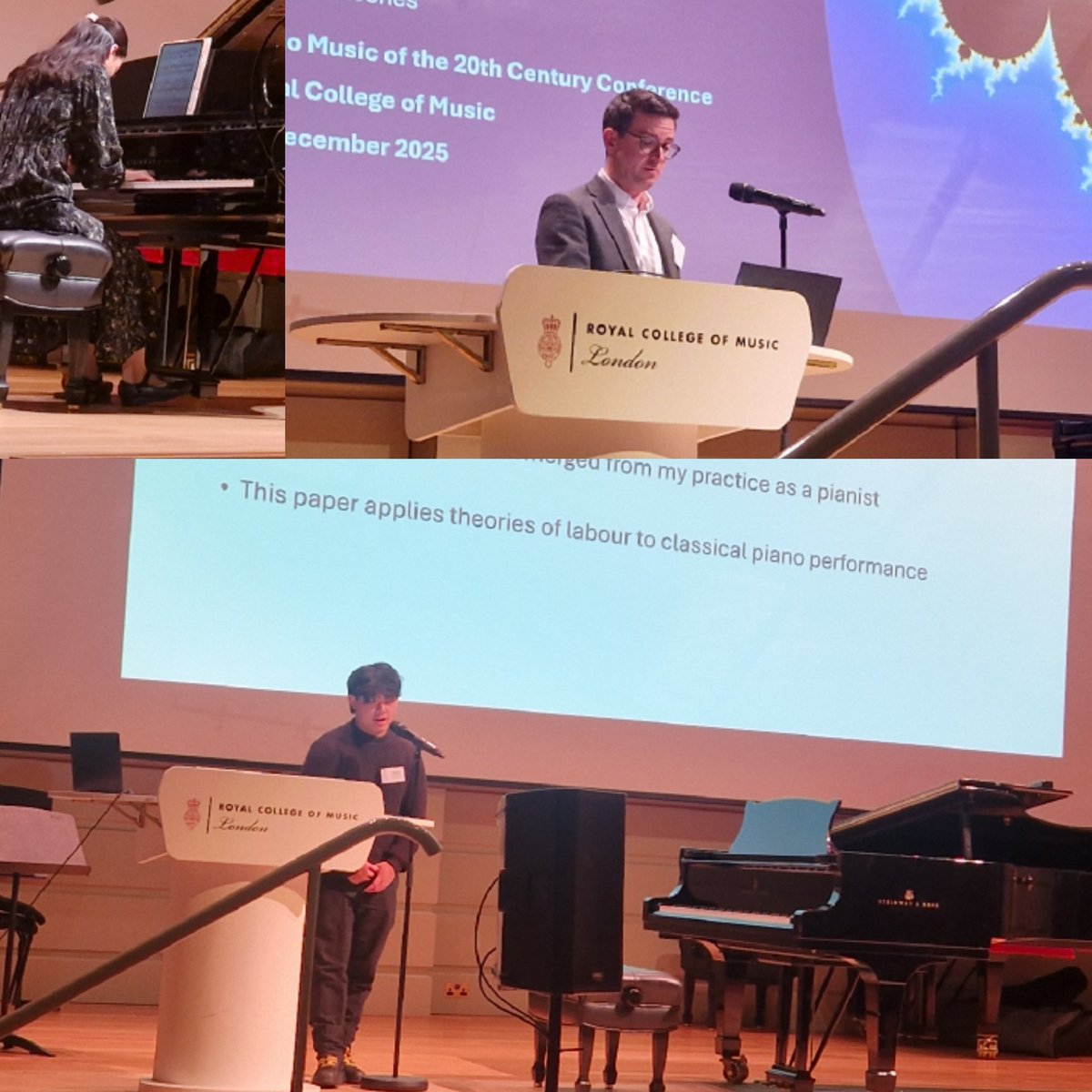 Performance by RCM piano students Leo Little, Ruuka Ogihara and Dida Condria, and Session III – Negotiating Traditions Today with presentations by Aidan Chan and Gabriel Jones, chaired by Nuno Lucas.