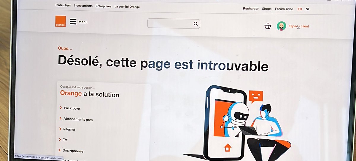 N’arrive pas à rejoindre l’espace client depuis plusieurs jours. <a href="/orange/">Orange</a>