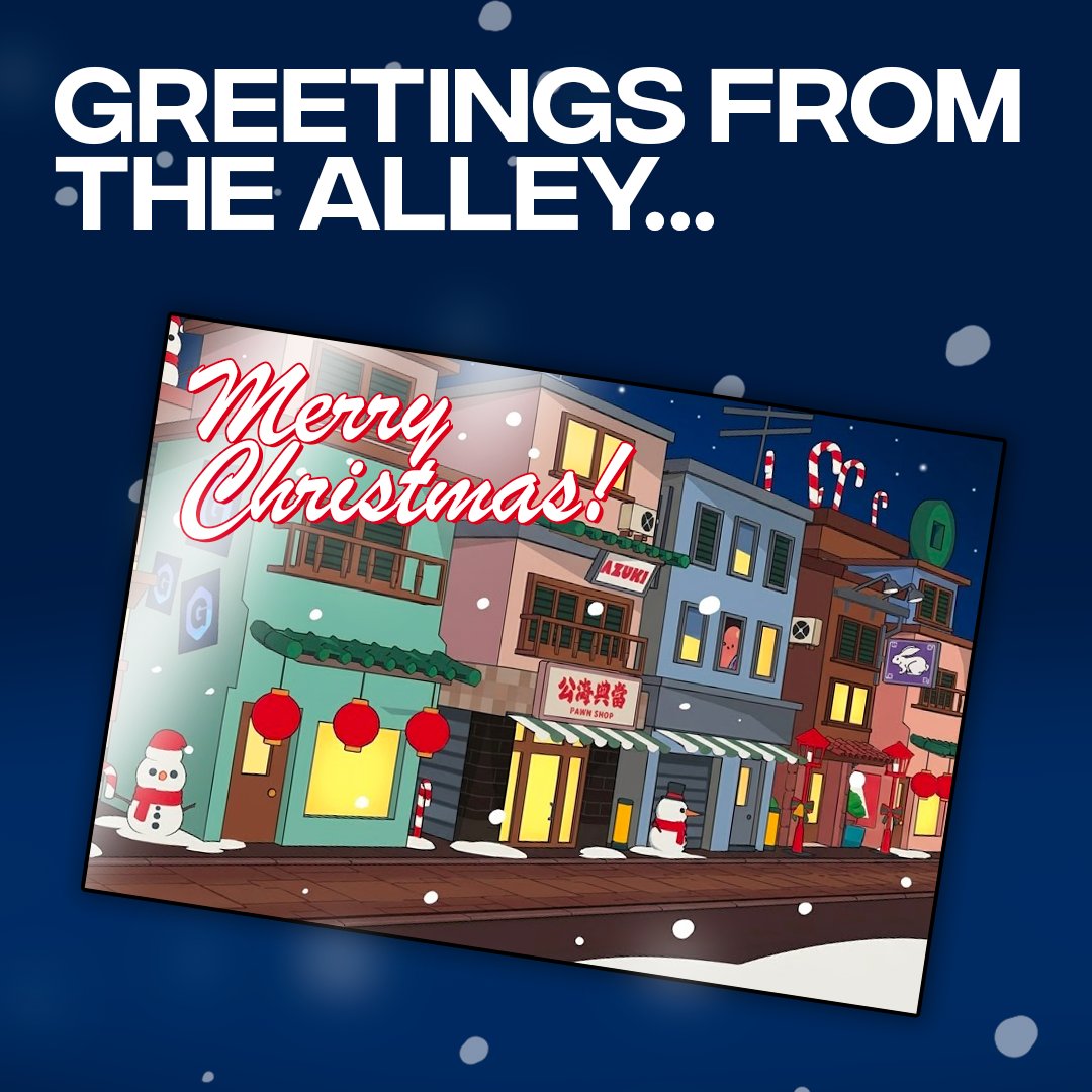 Here's what's coming up this Christmas in the Alley! 🎄

☃️ Ride in the winter-themed <a href="/Azuki/">Azuki</a> backstreets
✨ Begin a special Christmas Journey
🎁 Open your mystery Christmas Day gift
🎅 Unwrap new Christmas character skins

👉 t.me/AzukiEscapeBot