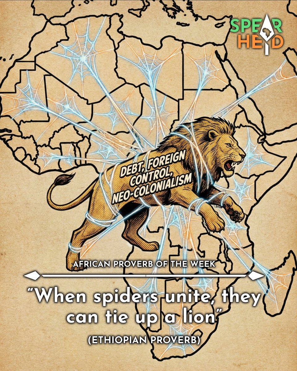 Spearhead_Af's tweet image. African Proverb of the week: Ethiopian Proverb

For 500 years, Africa, a continent rich in resources, has been plundered by tiny foreign nations with nothing in their soil. Its vibrant population – now 1.5 billion-strong – has been fragmented by divisions imposed on it by these…