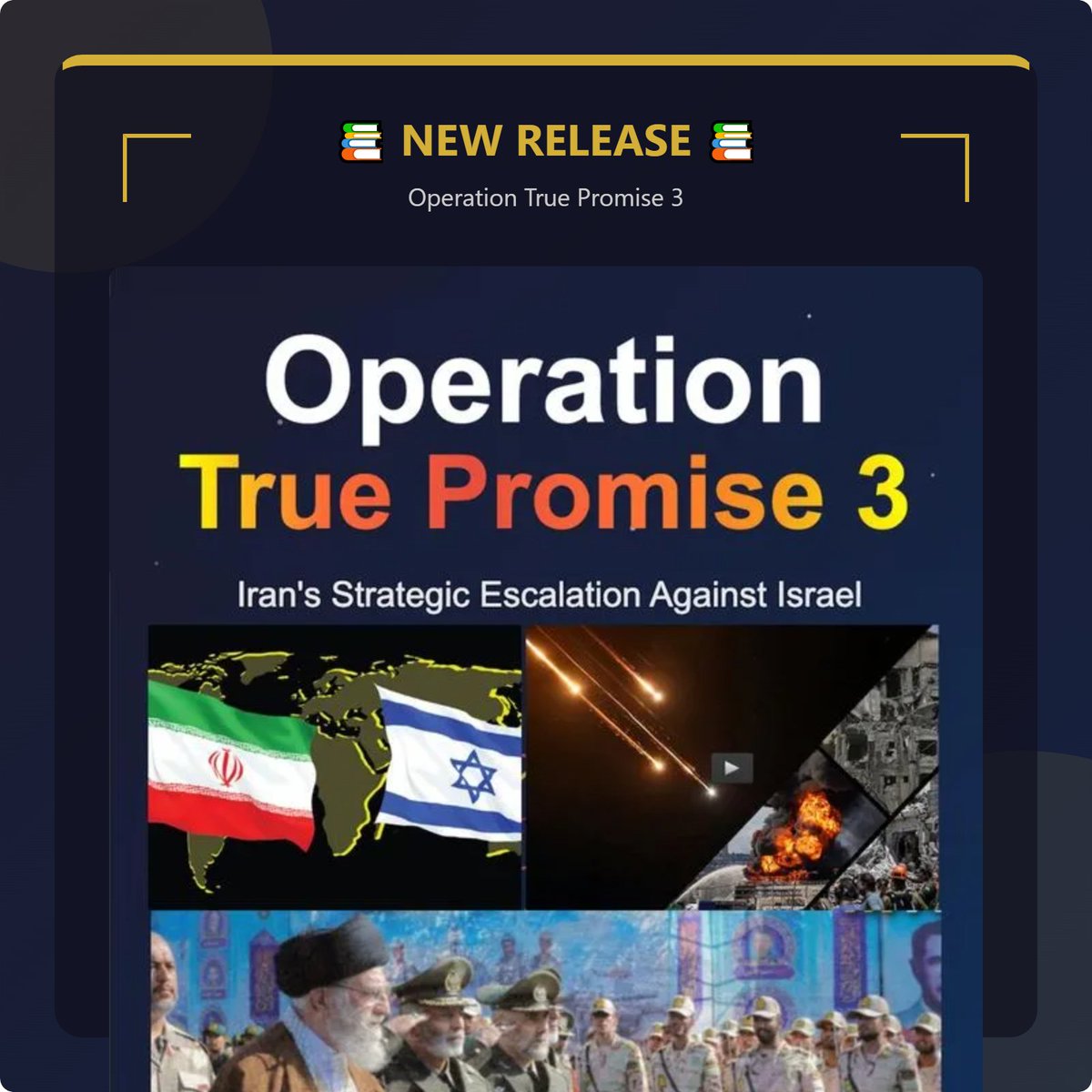 NaimAuthor's tweet photo. New Release: Operation True Promise 3
An in-depth analysis of Iran’s strategic escalation against Israel, exploring military actions, regional impact, and global consequences.
A must-read for those interested in geopolitics, Middle East conflicts, and international security. https://t.co/Th4GtxVNfo