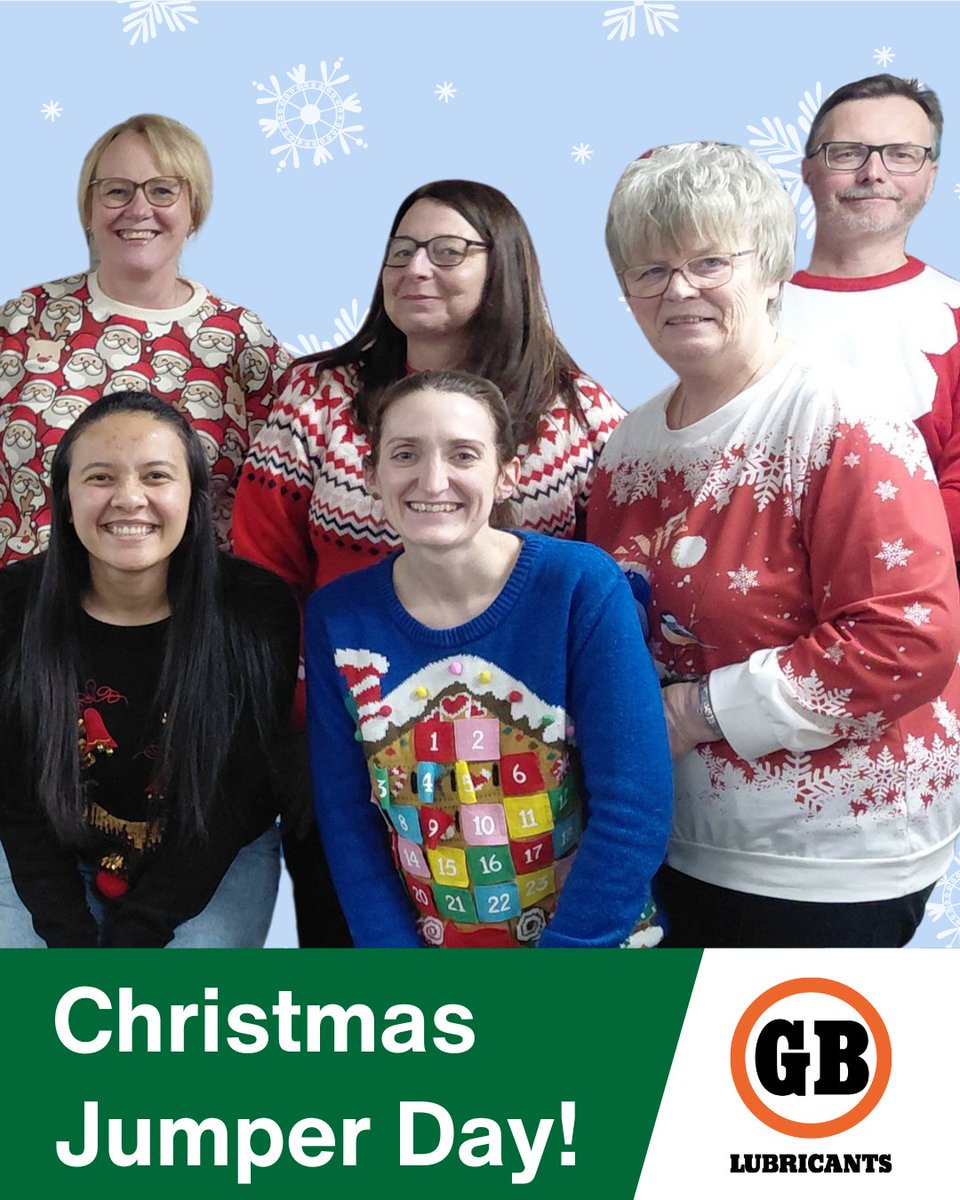 GB Lubricants employees have continued their festive tradition to raise money for the <a href="/GNairambulance/">Great North Air Ambulance</a> by hosting their annual Christmas Jumper Day. 

Spreading the Christmas cheer and raising money for a life-saving charity 🎄

#christmasjumperday