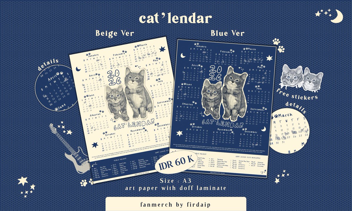 hi jars! 🐈‍⬛✨
i’m adding a new item to the fanmerch

🌙ca'tlendar✨

available in 2 versions : 

📙beige ver

📘foam ver  

💌grab yours while pre-order lasts! bit.ly/eaJpeabutt

#fanmerch #jars #eaj #eajpark #catlovers #kpop 📷 🐾