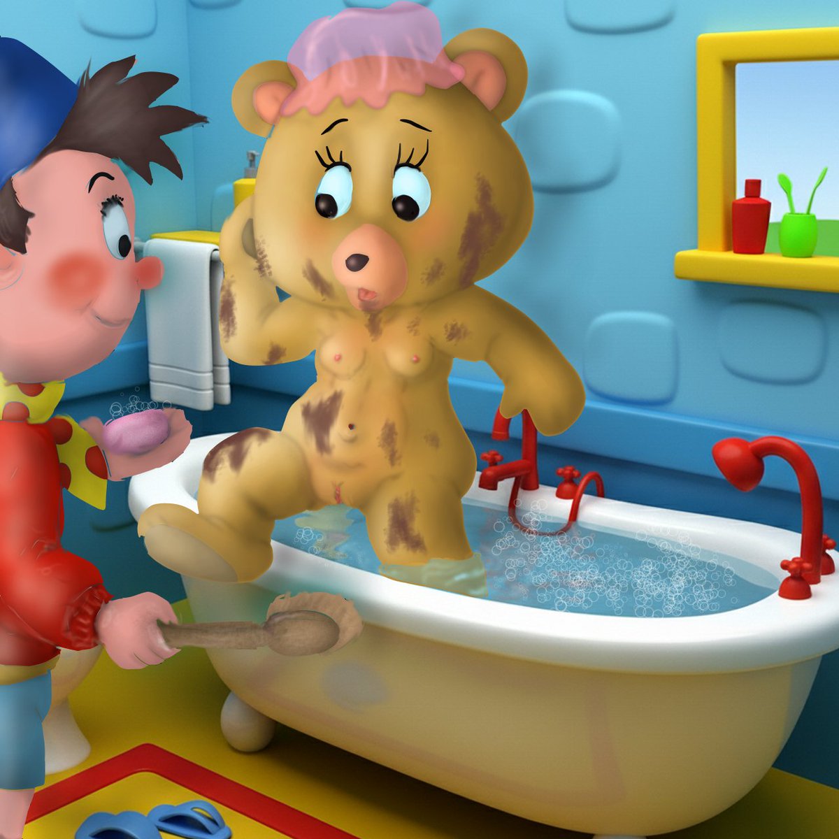 bicharrac0's tweet photo. Messy Tessie Bear! #nsfwtwt #makewayfornoddy #Fanarts #chocolatemess #furryartist #furry https://t.co/rROsYYpbt2