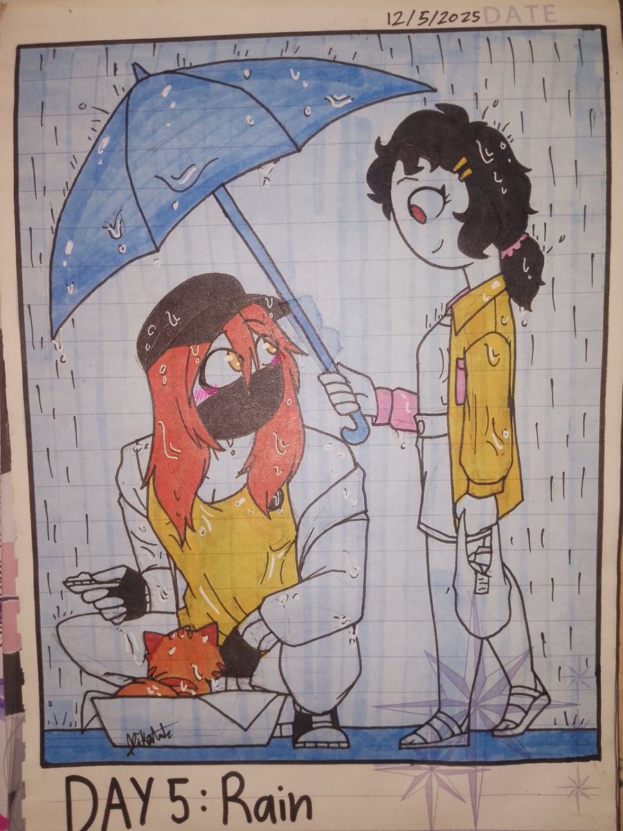 _M1ka4rtz_'s tweet photo. DAY 5: Rain  💛☔🩷
(Late 🥹)

I barely have time doing this coz I've been busy but I'll try my best 
#yoursgame #yourscember #yourscember2025 #yoursgamepeeter #yoursgamepierson https://t.co/QjP0zMEaaj