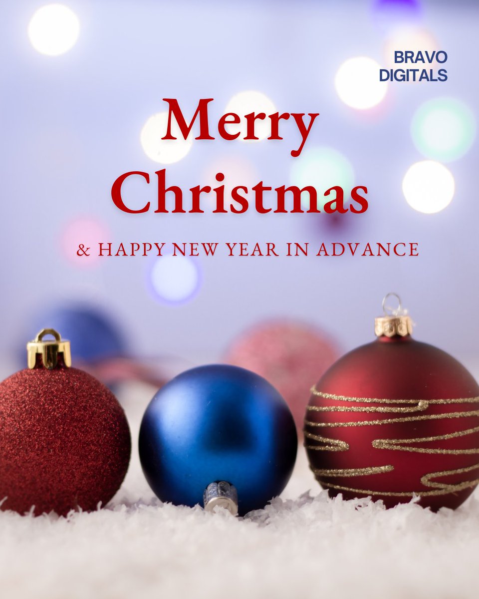 bravodigitals14's tweet photo. Season’s greetings from all of us at Bravo Digitals 🎄✨
Wishing you peace, joy, growth, and big wins in the year ahead.
#MerryChristmas #HappyNewYear #BravoDigitals #SeasonGreetings #TechCommunity #CloudLife #DevOpsCommunity https://t.co/wpZmdPufza