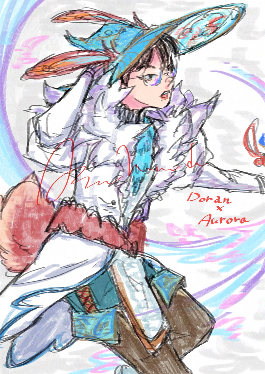 tanka_asahanada's tweet image. Dorora doodle🐰🪄︎︎🌌🐿