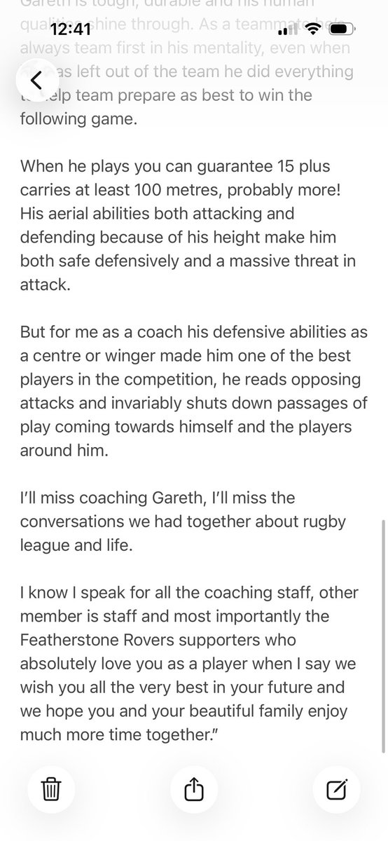 I feel it’s only right a player like Gareth Gale is given a piece to celebrate his <a href="/FevRoversRLFC/">Featherstone Rovers</a> career. So here’s mine for him, his family and the supporters who love Gareth, for his efforts for their badge and in their colours. 
Thanks for the season we spent together Gaz 🙌👍