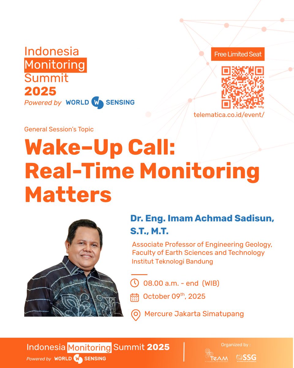 2) Presentasi saya berjudul "Real-Time Monitoring for Safety &amp; Resilience: The Wake–Up Call We Can’t Ignore," yang mengulas beberapa argumen ilmiah utama mengapa real-time monitoring sangat diperlukan—terutama dalam konteks ketangguhan bencana  dan keamanan infrastruktur #ims2025