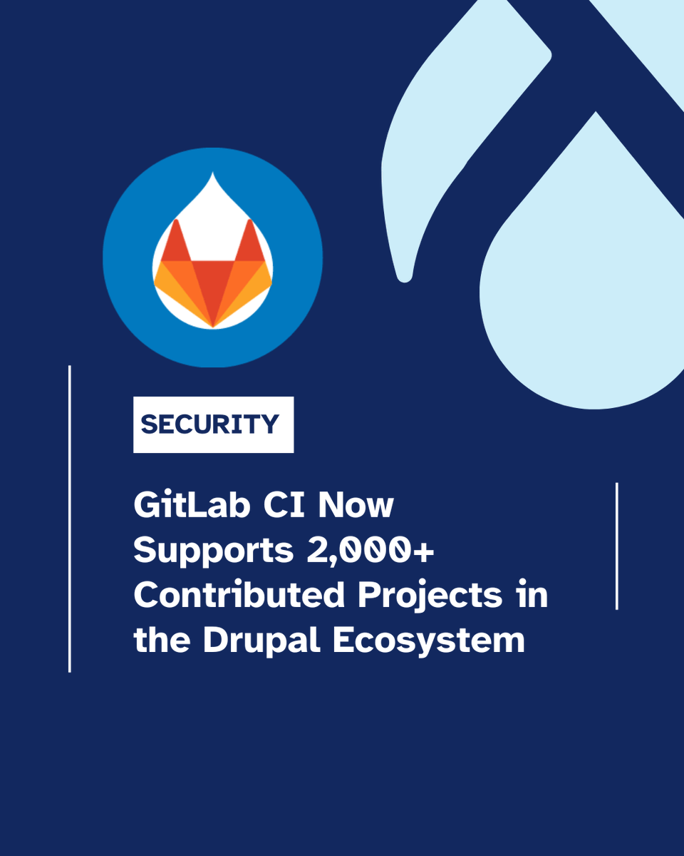thedroptimes's tweet photo. GitLab CI now supports 2,000+ Drupal contrib projects—core tests run 5× faster than before.
Built-in QA + zero config = easier module maintenance.
Read: https://t.co/UDoqidSMUQ
#Drupal #GitLabCI #ContribModules #DevOpsTools https://t.co/sZRmSSllZ9