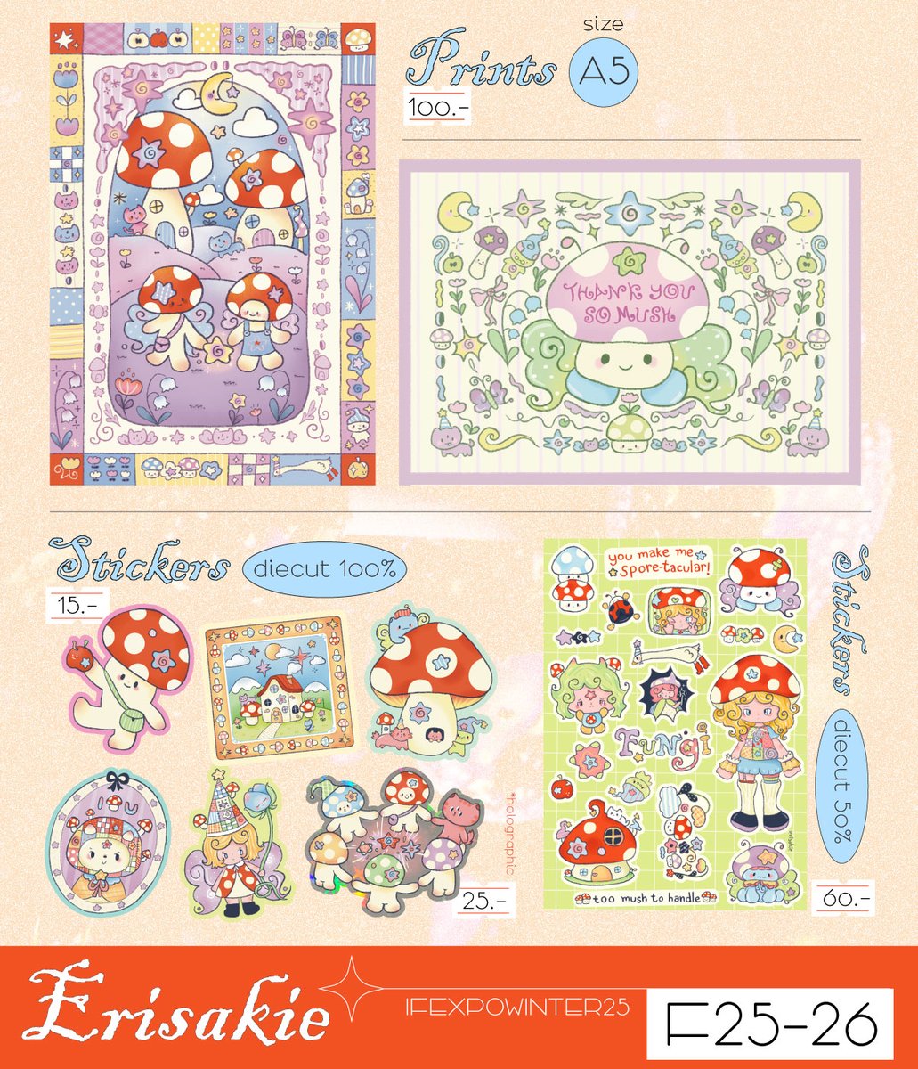 🛒 new item! ⋆˚꩜｡
สินค้าใหม่สำหรับงาน IF ปีนี้ค่า
มีโปสเตอร์กับสติ๊กเกอร์ลายใหม่นะฮะ! 🌟✨
ส่วนน้องเห็ดก็ยังขนไปเช่นกันน °🍄₊

🌀 F25-26
🏡 paragon hall
แล้วเจอกันน้าา 👀
#IFEXPOWINTER25