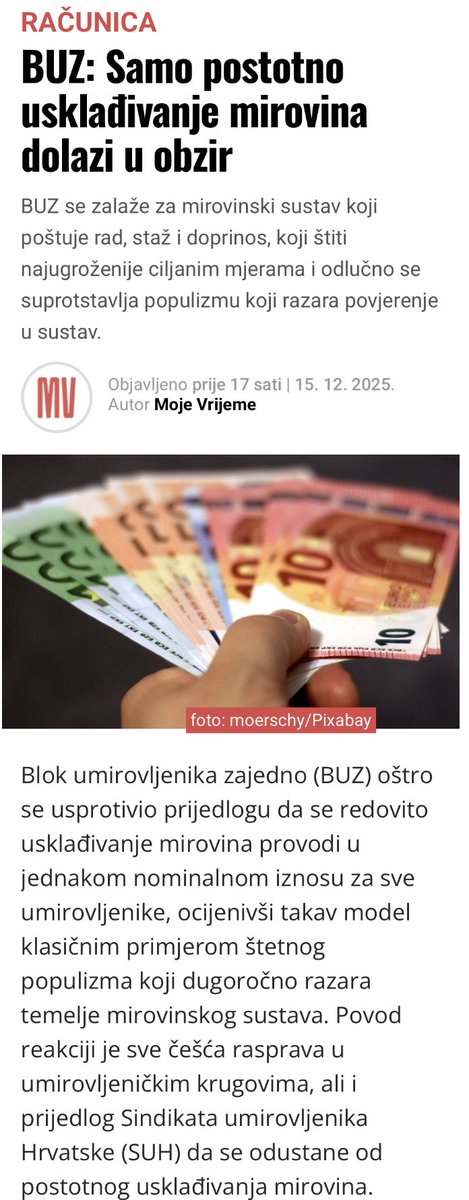 Uravnilovka vodi do toga da omalovazava RAD i PUNI STAZ !
Sramotno je da oni koji su radili 25-30 god dobiju istu mirovinu kao oni sa 45 !
To ce dovesti do jos veceg umirovljenja !