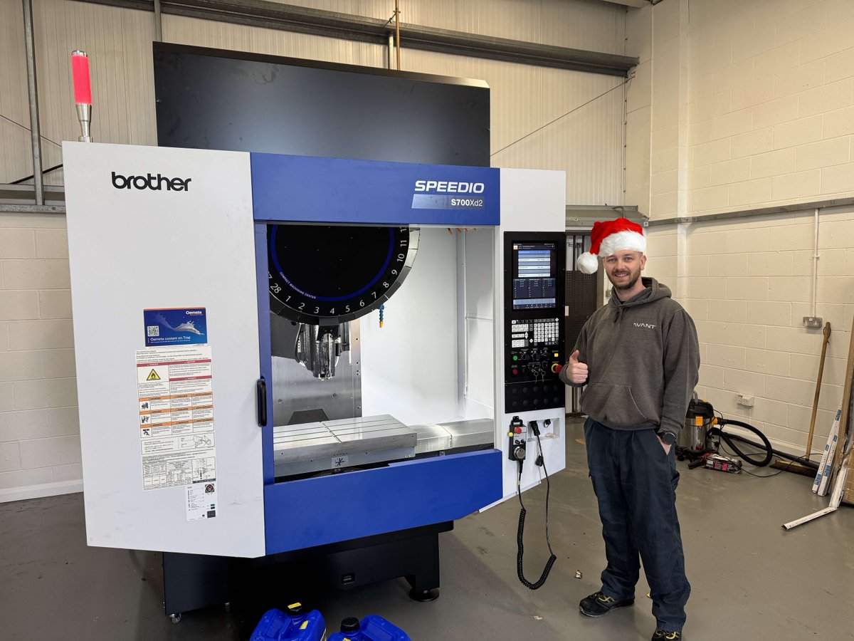 wmtcnc's tweet photo. Avant have just taken delivery of a new #BrotherS700Xd2, just in time for #Christmas!

What a way to wrap up the year - a #Speedio under the tree &amp; productivity on the rise. It’s certainly a gift for us seeing another customer receive a machine that’ll transform their shop floor! https://t.co/0cVFe4zrxE