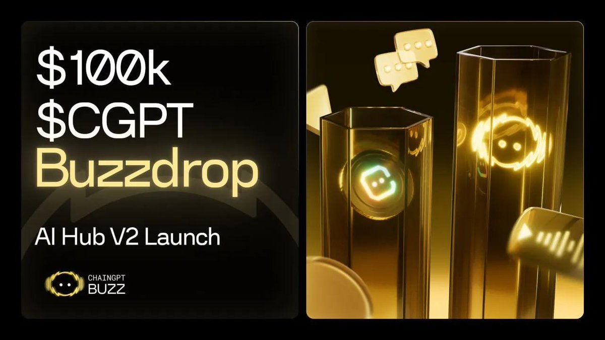 ChainGPT_Pad's tweet image. To celebrate the launch of AI Hub V2, @Chain_GPT’s next-gen crypto intelligence engine, we’re launching a $100,000 in $CGPT Buzzdrop 🐝

Join the campaign ➡️ pad.chaingpt.org/pools/aihub-bu…

More details below 🧵