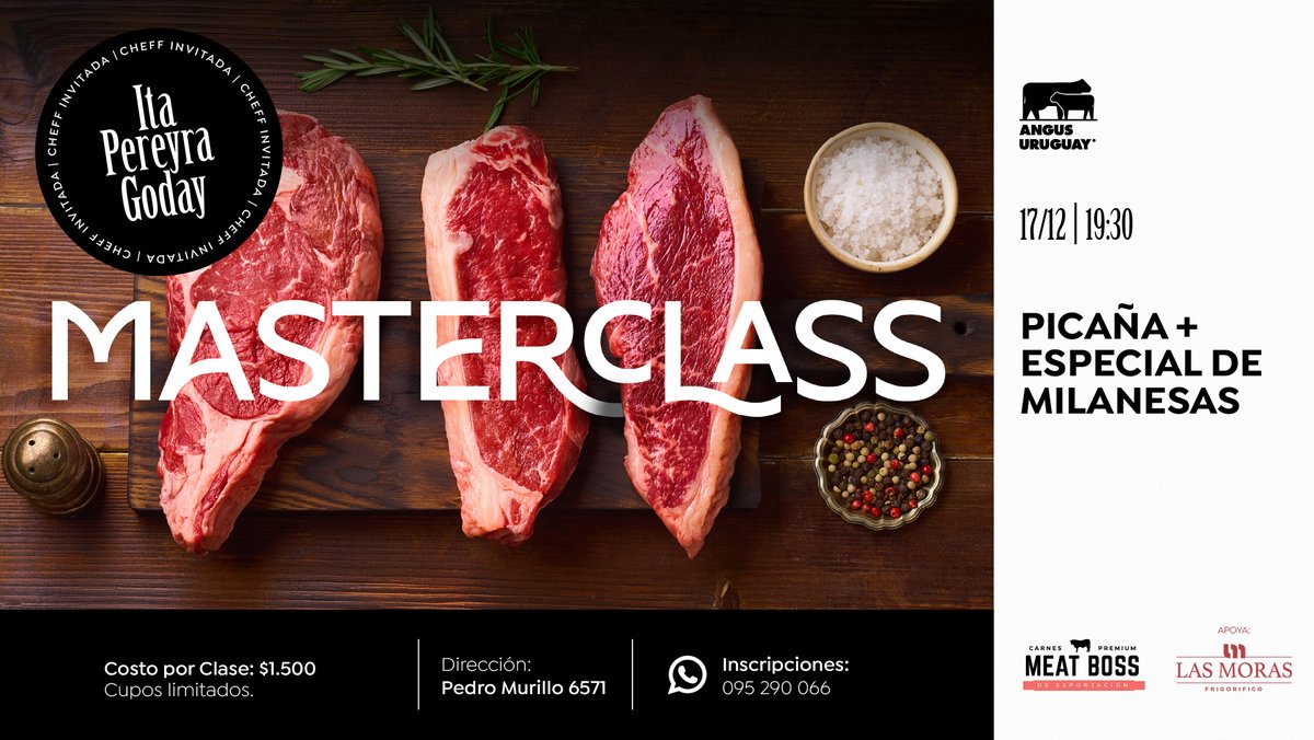 Se viene la última Masterclasss 
No te pierdas este combo especial 🥩🔥
Especial de Milanesas para este verano y Picaña con diferentes preparaciones y acompañamientos