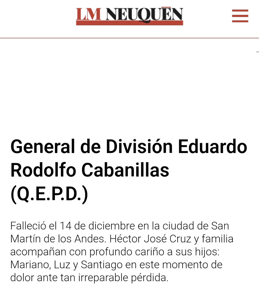 Murió lleno de muerte y silencio el genocida condenado a perpetua Eduardo Rodolfo Cabanillas, 2° jefe del centro clandestino Automotores Orletti (Plan Cóndor). Su familia lo despide con día, hora, lugar y motivo de fallecimiento. Con cuerpo. Miles de familias todavía no podemos.