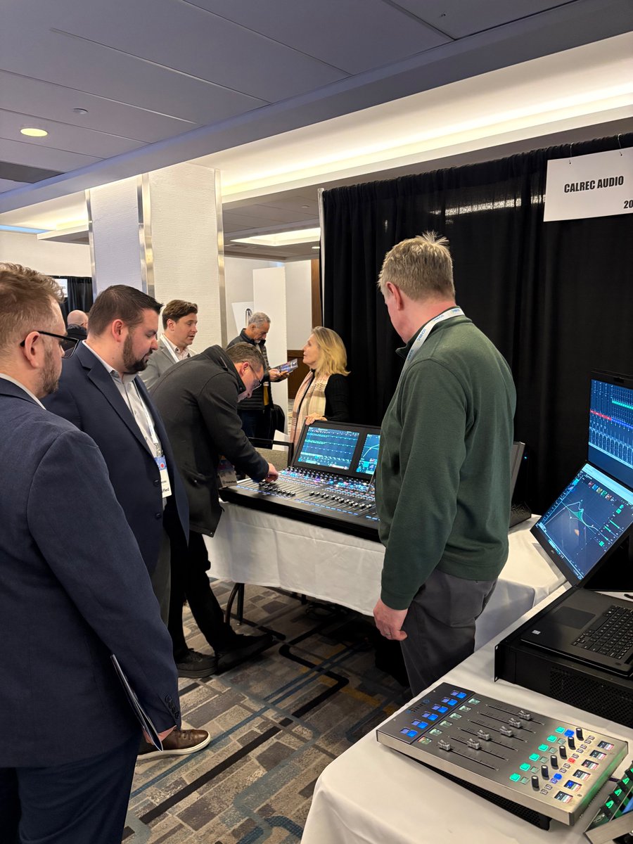 calrecaudio's tweet photo. Day 2 of @sportsvideo Summit is underway!
Thank you to everyone who has come to see us so far.
If you haven’t already, join us at the #SVGSummit on booth 204 to discuss your upcoming projects and demo the latest in #Broadcast #Audio Technology. https://t.co/P7sDki72bf