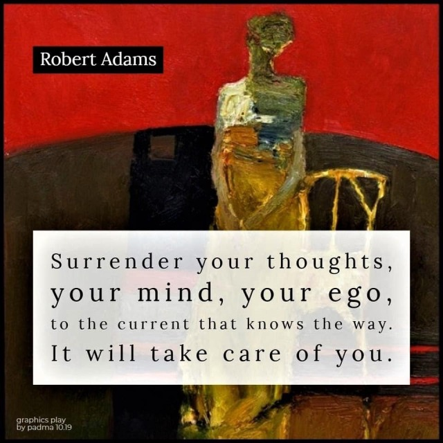 Robert Adams

Catch yourself. What are you thinking about? It's those very thoughts that keep you from awakening. Always catch yourself thinking. And ask yourself: "To whom do these thoughts come?" even if they're good thoughts. It makes no difference. There's something within